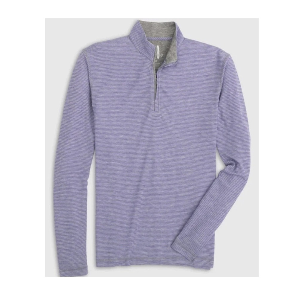 Johnnie O Men Sz M Jameson Pompei Purple 1/4‎ Zip Striped Shirt El Conquistador